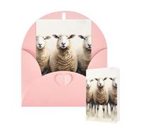 Thinking of You Cards with Envelopes Greetings Card Sheeps Watercolor Blank Cards for All Occasions Birthday Thank You Note Card for Wedding Invitations Valentine's Day 10 X 15 CM