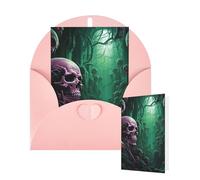 Thinking of You Cards with Envelopes Greetings Card Skull Under Green Light Blank Cards for All Occasions Birthday Thank You Note Card for Wedding Invitations Valentine's Day 10 X 15 CM