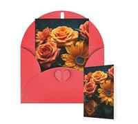 Thinking of You Cards with Envelopes Greetings Card Sunflower and Rose Blank Cards for All Occasions Birthday Thank You Note Card for Wedding Invitations Valentine's Day 10 X 15 CM