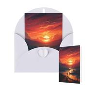 Thinking of You Cards with Envelopes Greetings Card Sunset art Blank Cards for All Occasions Birthday Thank You Note Card for Wedding Invitations Valentine's Day 10 X 15 CM