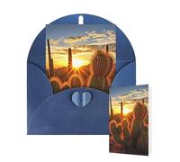 Thinking of You Cards with Envelopes Greetings Card Sunset Cactus in Desert Blank Cards for All Occasions Birthday Thank You Note Card for Wedding Invitations Valentine's Day 10 X 15 CM