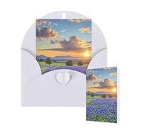Thinking of You Cards with Envelopes Greetings Card Texas Bluebonnets Scenery Blank Cards for All Occasions Birthday Thank You Note Card for Wedding Invitations Valentine's Day 10 X 15 CM