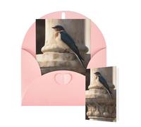 Thinking of You Cards with Envelopes Greetings Card The Swallow Stands on the Pillar Blank Cards for All Occasions Birthday Thank You Note Card for Wedding Invitations Valentine's Day 10 X 15 CM