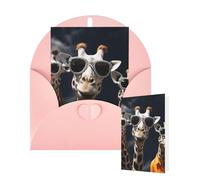 Thinking of You Cards with Envelopes Greetings Card Three giraffes wearing sunglasses Blank Cards for All Occasions Birthday Thank You Note Card for Wedding Invitations Valentine's Day 10 X 15 CM