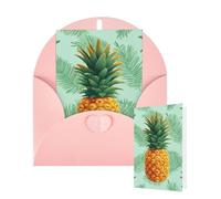 Thinking of You Cards with Envelopes Greetings Card Tropical Fruit Pineapple Blank Cards for All Occasions Birthday Thank You Note Card for Wedding Invitations Valentine's Day 10 X 15 CM