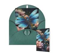 Thinking of You Cards with Envelopes Greetings Card Water lily and dragonfly Blank Cards for All Occasions Birthday Thank You Note Card for Wedding Invitations Valentine's Day 10 X 15 CM