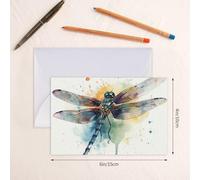 Thinking of You Cards with Envelopes Greetings Card Watercolor Dragonfly Blank Cards for All Occasions Birthday Thank You Note Card for Wedding Invitations Valentine's Day 10 X 15 CM