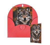 Thinking of You Cards with Envelopes Greetings Card Wild Wild Gray Wolf Blank Cards for All Occasions Birthday Thank You Note Card for Wedding Invitations Valentine's Day 10 X 15 CM