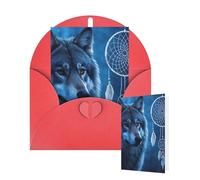 Thinking of You Cards with Envelopes Greetings Card wolves and dream catchers Blank Cards for All Occasions Birthday Thank You Note Card for Wedding Invitations Valentine's Day 10 X 15 CM