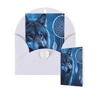 Thinking of You Cards with Envelopes Greetings Card wolves and dream catchers Blank Cards for All Occasions Birthday Thank You Note Card for Wedding Invitations Valentine's Day 10 X 15 CM
