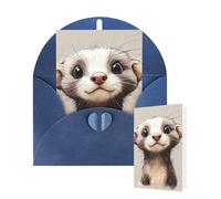 Thinking of You Cards with Envelopes Hairy Ferret Blank Cards for All Occasions Thank You Blank Note Card Greeting Cards for Wedding Bridal Invitations Birthday Party 10 x 15 cm
