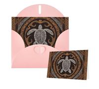 Thinking of You Cards with Envelopes Hawaiian Tapa Honu Turtle Blank Cards for All Occasions Sympathy Card Blank Note Card Thank You Greeting Cards for Wedding Invitations Birthday Party
