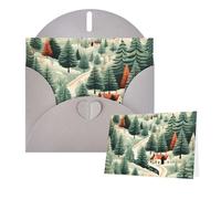 Thinking of You Cards with Envelopes House in the Forest Greeting Cards for All Occasions Thank You Blank Note Card for Wedding Invitations Valentine's Day Birthday Card 10x15 cm