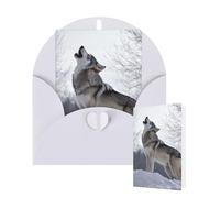 Thinking of You Cards with Envelopes howling wolf Blank Cards for All Occasions Thank You Blank Note Card Greeting Cards for Wedding Bridal Invitations Birthday Party 10 x 15 cm