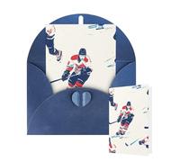 Thinking of You Cards with Envelopes Ice Hockey Pattern Blank Cards for All Occasions Thank You Blank Note Card Greeting Cards for Wedding Bridal Invitations Birthday Party 10 x 15 cm