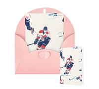 Thinking of You Cards with Envelopes Ice Hockey Pattern Blank Cards for All Occasions Thank You Blank Note Card Greeting Cards for Wedding Bridal Invitations Birthday Party 10 x 15 cm