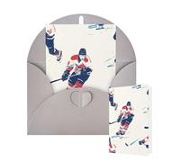 Thinking of You Cards with Envelopes Ice Hockey Pattern Blank Cards for All Occasions Thank You Blank Note Card Greeting Cards for Wedding Bridal Invitations Birthday Party 10 x 15 cm
