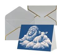 Thinking of You Cards with Envelopes Lamb with A Lion On The Clouds Blank Cards for All Occasions Sympathy Card Blank Note Card Thank You Greeting Cards for Wedding Invitations Birthday Party