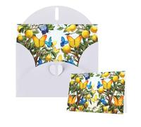 Thinking of You Cards with Envelopes Lemons and butterflies on the tree Greeting Cards for All Occasions Thank You Blank Note Card for Wedding Invitations Valentine's Day Birthday Card 10x15 cm