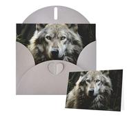 Thinking of You Cards with Envelopes Lone Wolf Greeting Cards for All Occasions Thank You Blank Note Card for Wedding Invitations Valentine's Day Birthday Card 10x15 cm