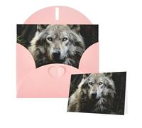 Thinking of You Cards with Envelopes Lone Wolf Greeting Cards for All Occasions Thank You Blank Note Card for Wedding Invitations Valentine's Day Birthday Card 10x15 cm