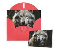 Thinking of You Cards with Envelopes Lone Wolf Greeting Cards for All Occasions Thank You Blank Note Card for Wedding Invitations Valentine's Day Birthday Card 10x15 cm