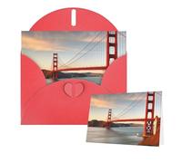 Thinking of You Cards with Envelopes Mackinac Suspension Bridge Greeting Cards for All Occasions Thank You Blank Note Card for Wedding Invitations Valentine's Day Birthday Card 10x15 cm