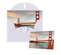 Thinking of You Cards with Envelopes Mackinac Suspension Bridge Greeting Cards for All Occasions Thank You Blank Note Card for Wedding Invitations Valentine's Day Birthday Card 10x15 cm