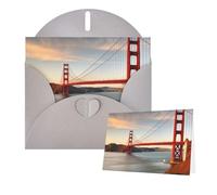 Thinking of You Cards with Envelopes Mackinac Suspension Bridge Greeting Cards for All Occasions Thank You Blank Note Card for Wedding Invitations Valentine's Day Birthday Card 10x15 cm