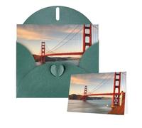 Thinking of You Cards with Envelopes Mackinac Suspension Bridge Greeting Cards for All Occasions Thank You Blank Note Card for Wedding Invitations Valentine's Day Birthday Card 10x15 cm