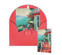 Thinking of You Cards with Envelopes Mediterranean Summer Blank Cards for All Occasions Thank You Blank Note Card Greeting Cards for Wedding Bridal Invitations Birthday Party 10 x 15 cm