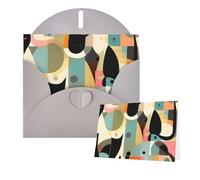 Thinking of You Cards with Envelopes Mid-Century Modern Art Cat Greeting Cards for All Occasions Thank You Blank Note Card for Wedding Invitations Valentine's Day Birthday Card 10x15 cm