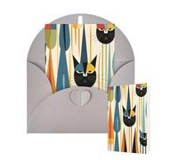 Thinking of You Cards with Envelopes Mid-Century Modern Art Cat Greeting Cards for All Occasions Thank You Blank Note Card for Wedding Invitations Valentine's Day Birthday Card 10x15 cm
