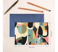 Thinking of You Cards with Envelopes Mid-Century Modern Art Cat Greeting Cards for All Occasions Thank You Blank Note Card for Wedding Invitations Valentine's Day Birthday Card 10x15 cm