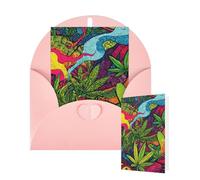 Thinking of You Cards with Envelopes MultiColor Leaf Weed Art Blank Cards for All Occasions Thank You Blank Note Card Greeting Cards for Wedding Bridal Invitations Birthday Party 10 x 15 cm