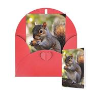 Thinking of You Cards with Envelopes Nut-eating squirrel Blank Cards for All Occasions Thank You Blank Note Card Greeting Cards for Wedding Bridal Invitations Birthday Party 10 x 15 cm