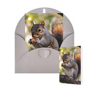 Thinking of You Cards with Envelopes Nut-eating squirrel Blank Cards for All Occasions Thank You Blank Note Card Greeting Cards for Wedding Bridal Invitations Birthday Party 10 x 15 cm