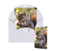 Thinking of You Cards with Envelopes Nut-eating squirrel Blank Cards for All Occasions Thank You Blank Note Card Greeting Cards for Wedding Bridal Invitations Birthday Party 10 x 15 cm