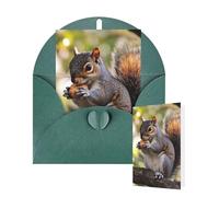 Thinking of You Cards with Envelopes Nut-eating squirrel Blank Cards for All Occasions Thank You Blank Note Card Greeting Cards for Wedding Bridal Invitations Birthday Party 10 x 15 cm