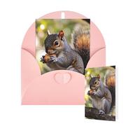 Thinking of You Cards with Envelopes Nut-eating squirrel Blank Cards for All Occasions Thank You Blank Note Card Greeting Cards for Wedding Bridal Invitations Birthday Party 10 x 15 cm