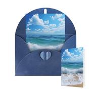 Thinking of You Cards with Envelopes Ocean Beach Theme Blank Cards for All Occasions Thank You Blank Note Card Greeting Cards for Wedding Bridal Invitations Birthday Party 10 x 15 cm