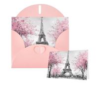 Thinking of You Cards with Envelopes Painting Paris Eiffel Tower Blank Cards for All Occasions Sympathy Card Blank Note Card Thank You Greeting Cards for Wedding Invitations Birthday Party