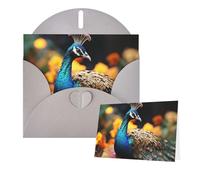 Thinking of You Cards with Envelopes Peacocks Greeting Cards for All Occasions Thank You Blank Note Card for Wedding Invitations Valentine's Day Birthday Card 10x15 cm