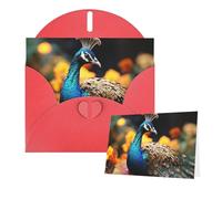 Thinking of You Cards with Envelopes Peacocks Greeting Cards for All Occasions Thank You Blank Note Card for Wedding Invitations Valentine's Day Birthday Card 10x15 cm