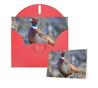 Thinking of You Cards with Envelopes Pheasants Animals Greeting Cards for All Occasions Thank You Blank Note Card for Wedding Invitations Valentine's Day Birthday Card 10x15 cm