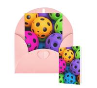 Thinking of You Cards with Envelopes Pickleball Balls Colors Pattern Blank Cards for All Occasions Thank You Blank Note Card Greeting Cards for Wedding Bridal Invitations Birthday Party 10 x 15 cm