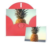 Thinking of You Cards with Envelopes pineapple fruit Greeting Cards for All Occasions Thank You Blank Note Card for Wedding Invitations Valentine's Day Birthday Card 10x15 cm