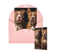 Thinking of You Cards with Envelopes Pitbull Dogs Blank Cards for All Occasions Thank You Blank Note Card Greeting Cards for Wedding Bridal Invitations Birthday Party 10 x 15 cm