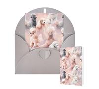 Thinking of You Cards with Envelopes Poodles Dogs Blank Cards for All Occasions Thank You Blank Note Card Greeting Cards for Wedding Bridal Invitations Birthday Party 10 x 15 cm