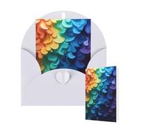 Thinking of You Cards with Envelopes Rainbow pattern background Blank Cards for All Occasions Thank You Blank Note Card Greeting Cards for Wedding Bridal Invitations Birthday Party 10 x 15 cm
